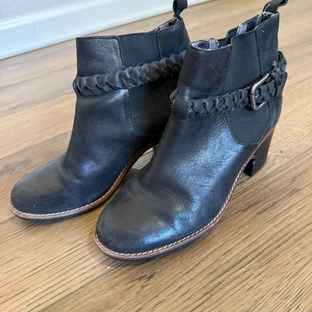 Black Leather Sperry Topsider Ankle Boots
